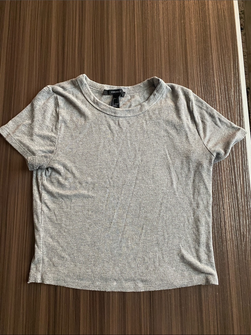 Forever 21 Heather Gray Ribbed Short Sleeve Tee ‼️LISTED UNTIL JUNE 5th‼️